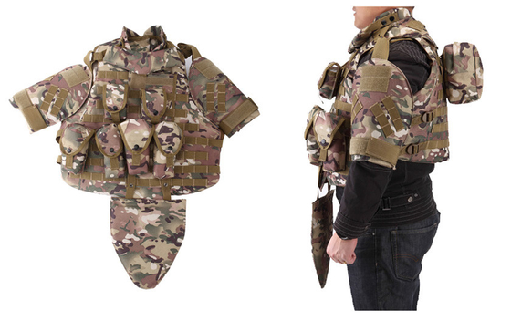 Bahan UHMWPE full bulletproof vest dengan area perlindungan 0,62 m2