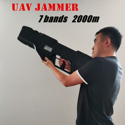 2km Jarak Jamming Portable Drone Jammer Gun Shape